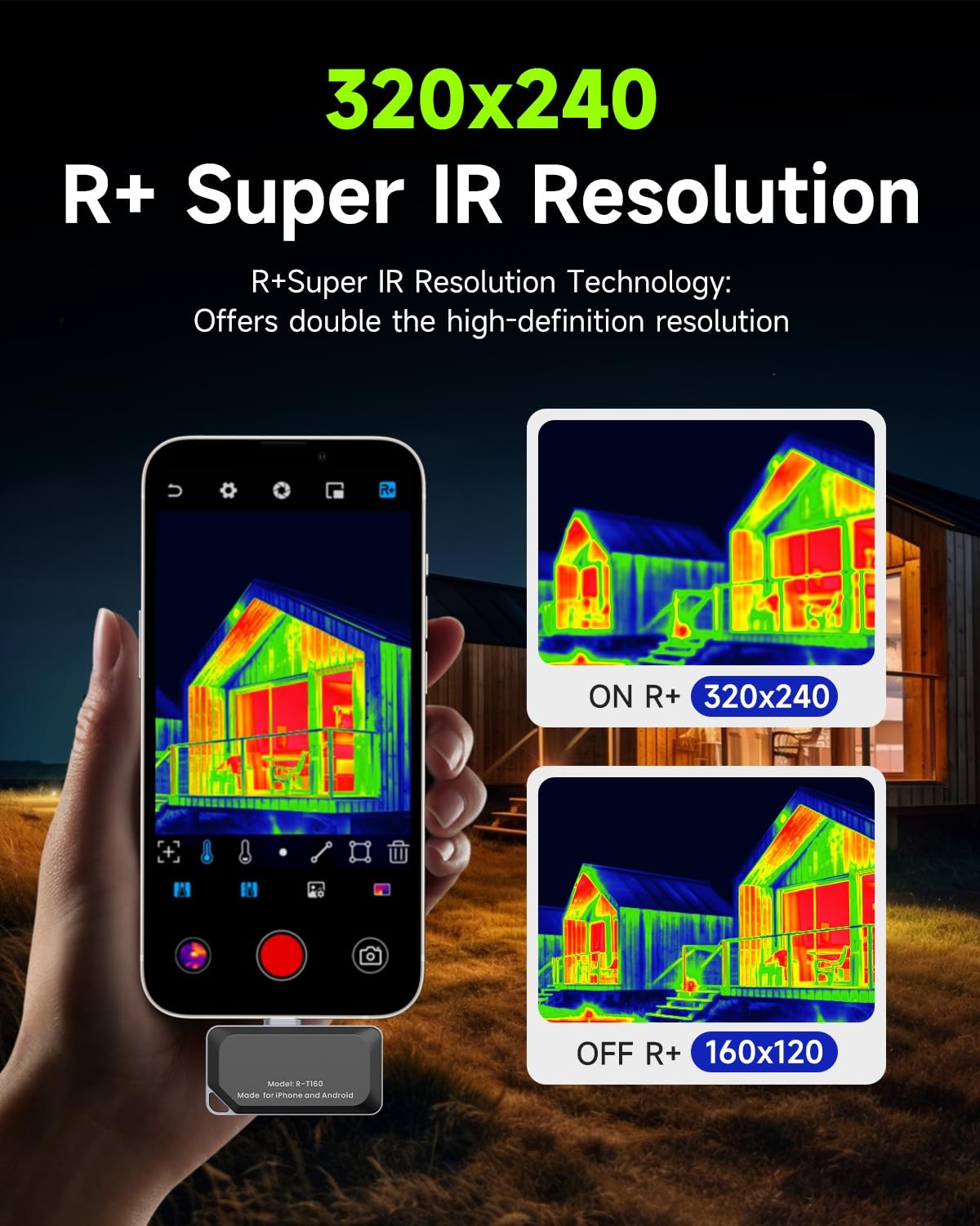 Thermal Camera for Type-C iPhone & Android Device, 320x240 Super Resolution, ...