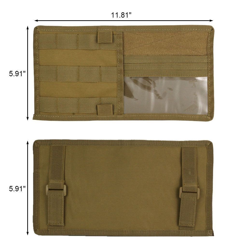 Black Tactical Molle Vehicle Visor Panel Car Sun Visor Truck Organizer Pouch Bag