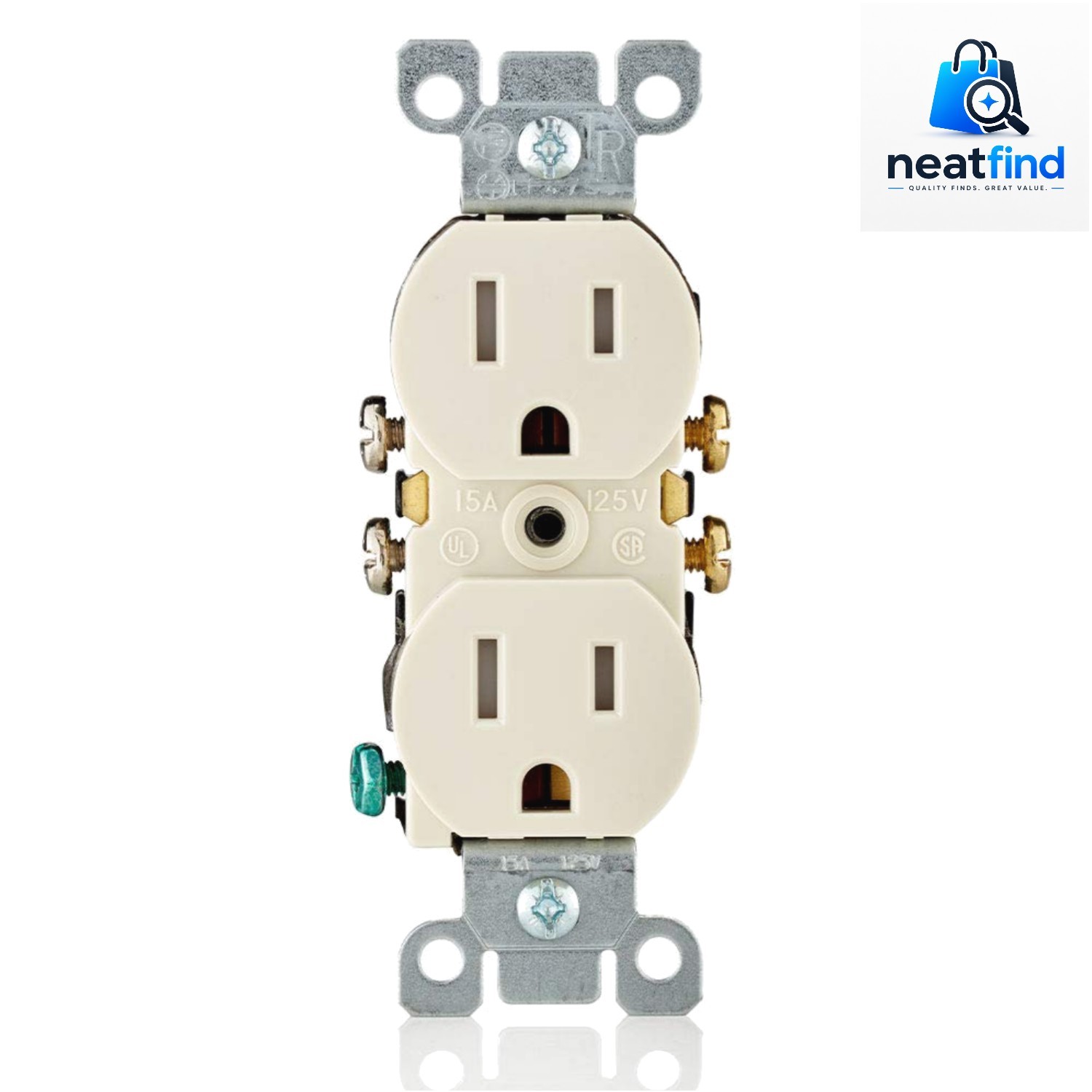 15 Amp 125 Volt Tamper Resistant Duplex Receptacle, 10 Pack, , Light Almond