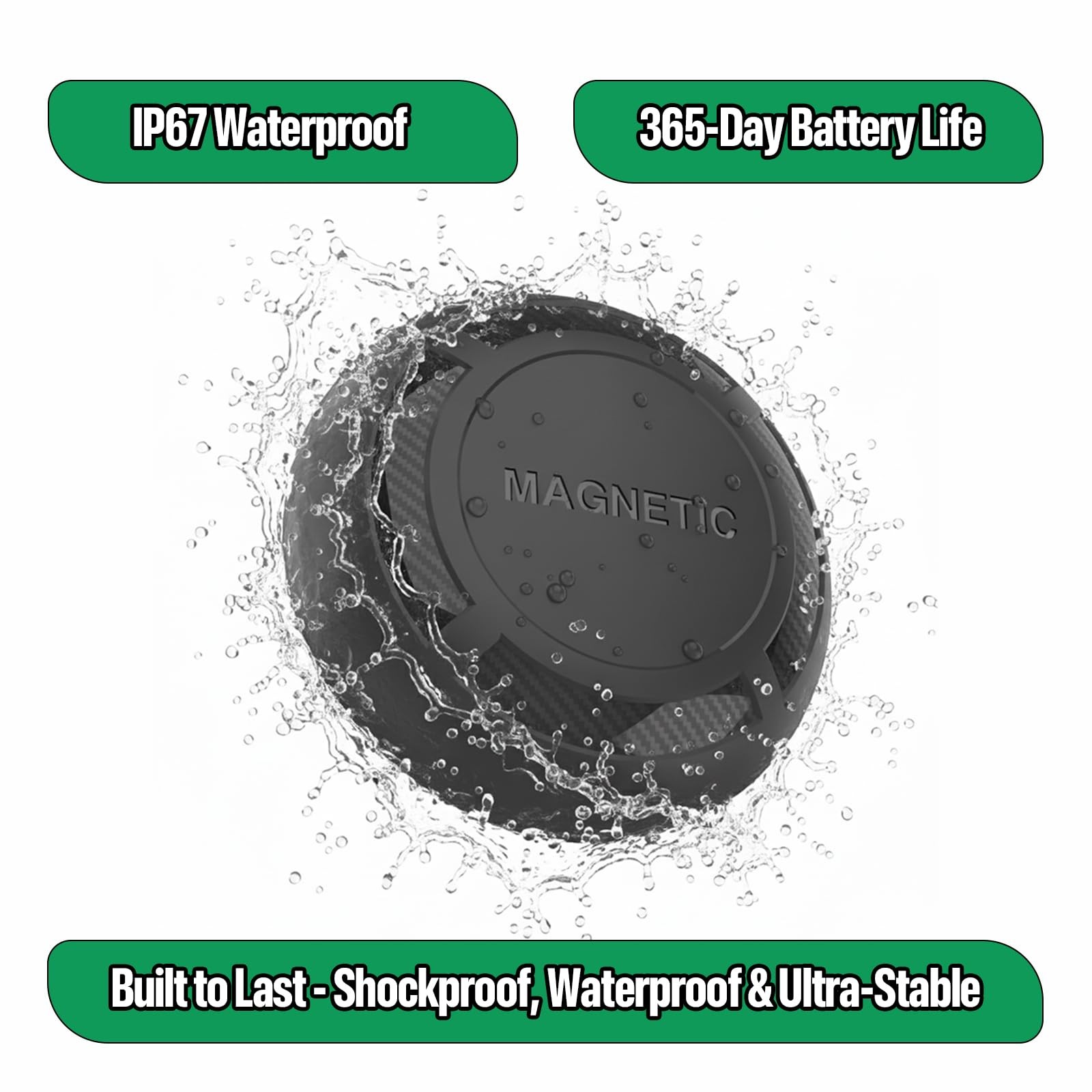 Magnetic Hidden GPS Tracker for Vehicles – Android Only, Long Battery Black