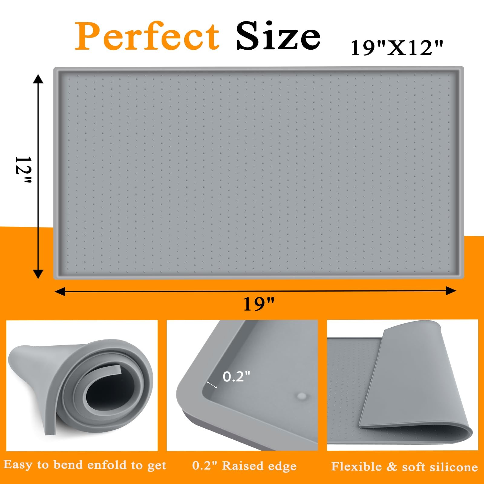 Nugget Ice Maker Countertop Mat with Non-Slip Dots, Waterproof Silicone Mat...