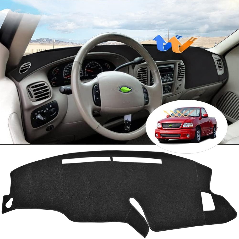 Car Dashmat Fits 1997-2003 Ford F150 Non-Slip Dashboard Cover Dash Mat Black
