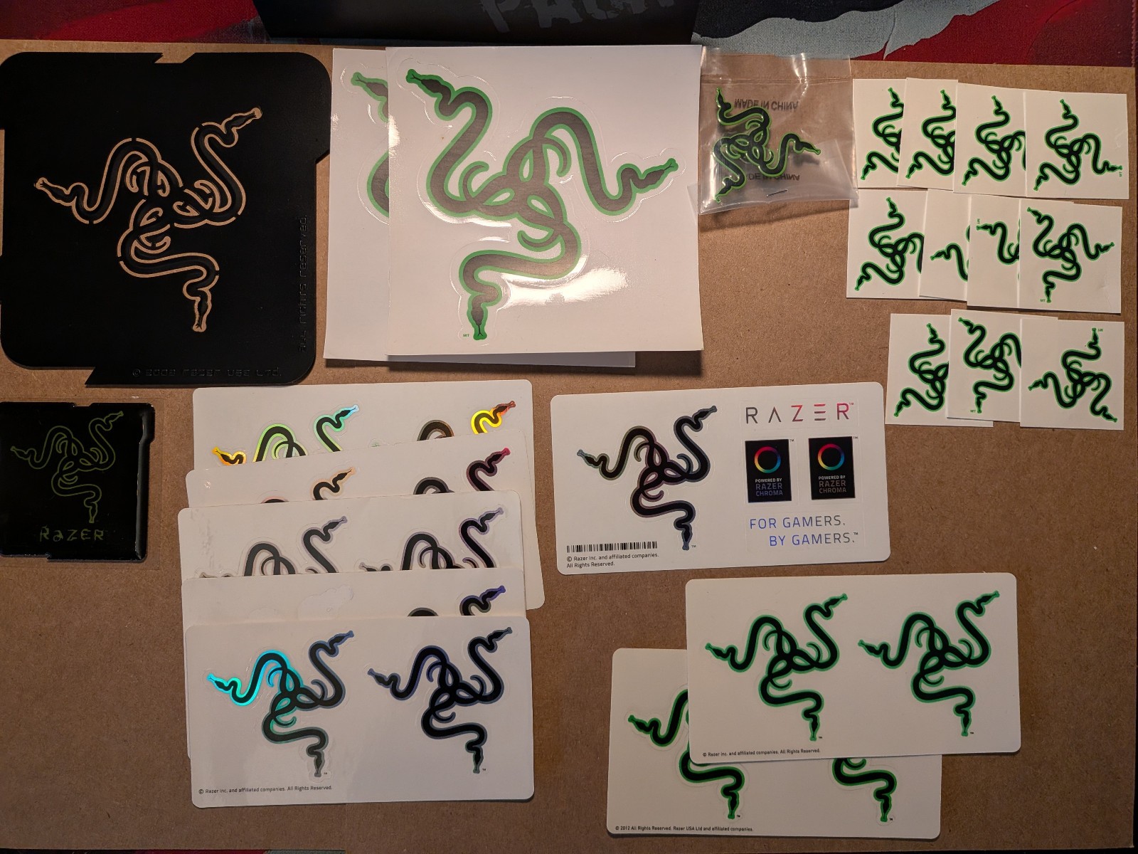 Incomplete Razer l33t pack | lot of various official Razer gaming brand stickers