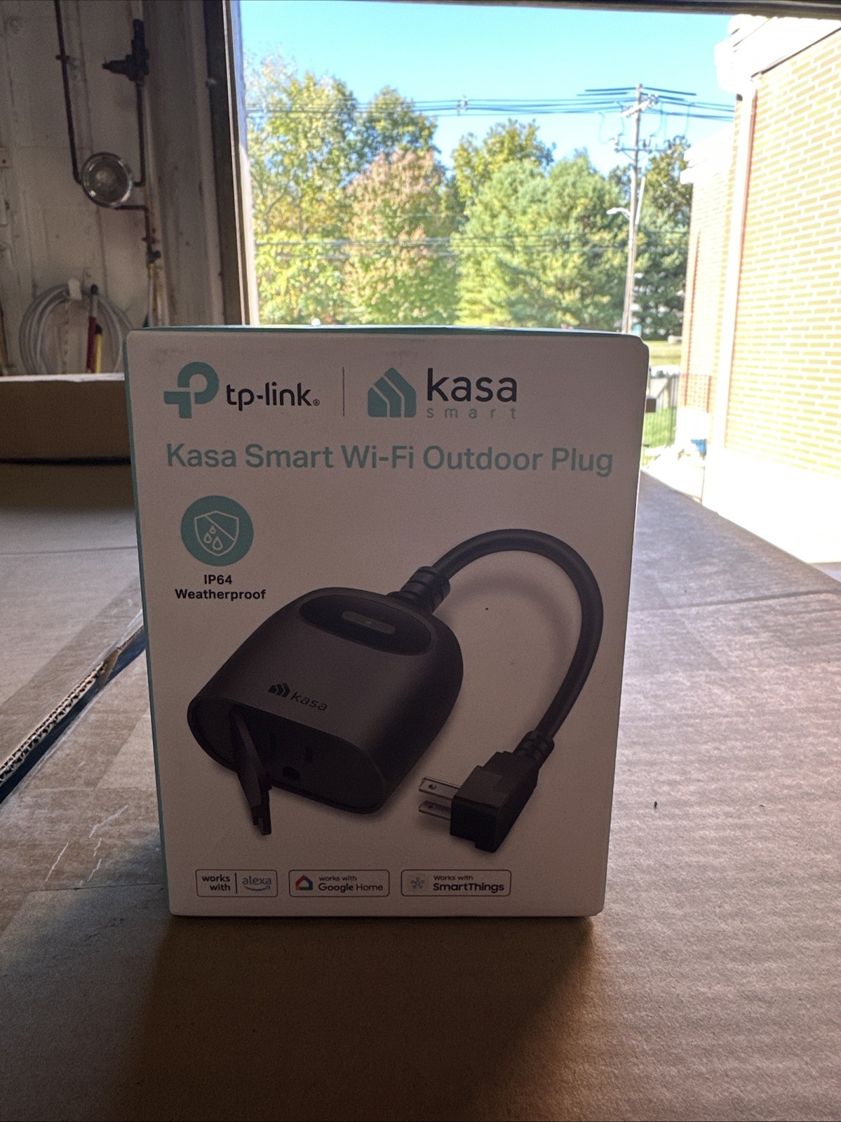 Kasa Outdoor Smart Plug, Smart Home Wi-Fi Outlet with 2 Sockets, IP64 Weather