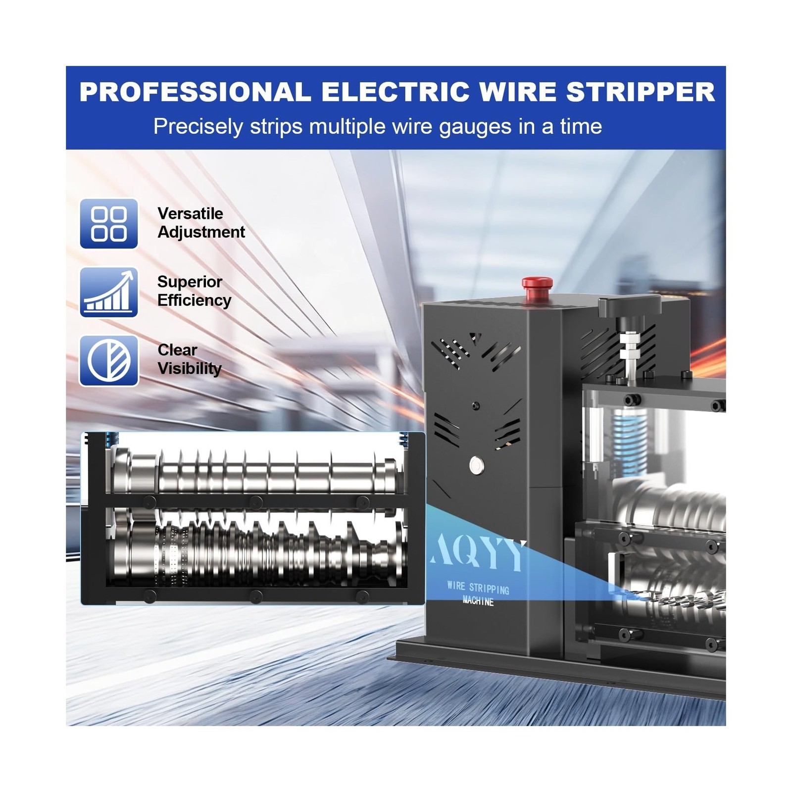 Electric Wire Stripping Machine, 11 Channel Automatic Wire Stripper for 0.08-...