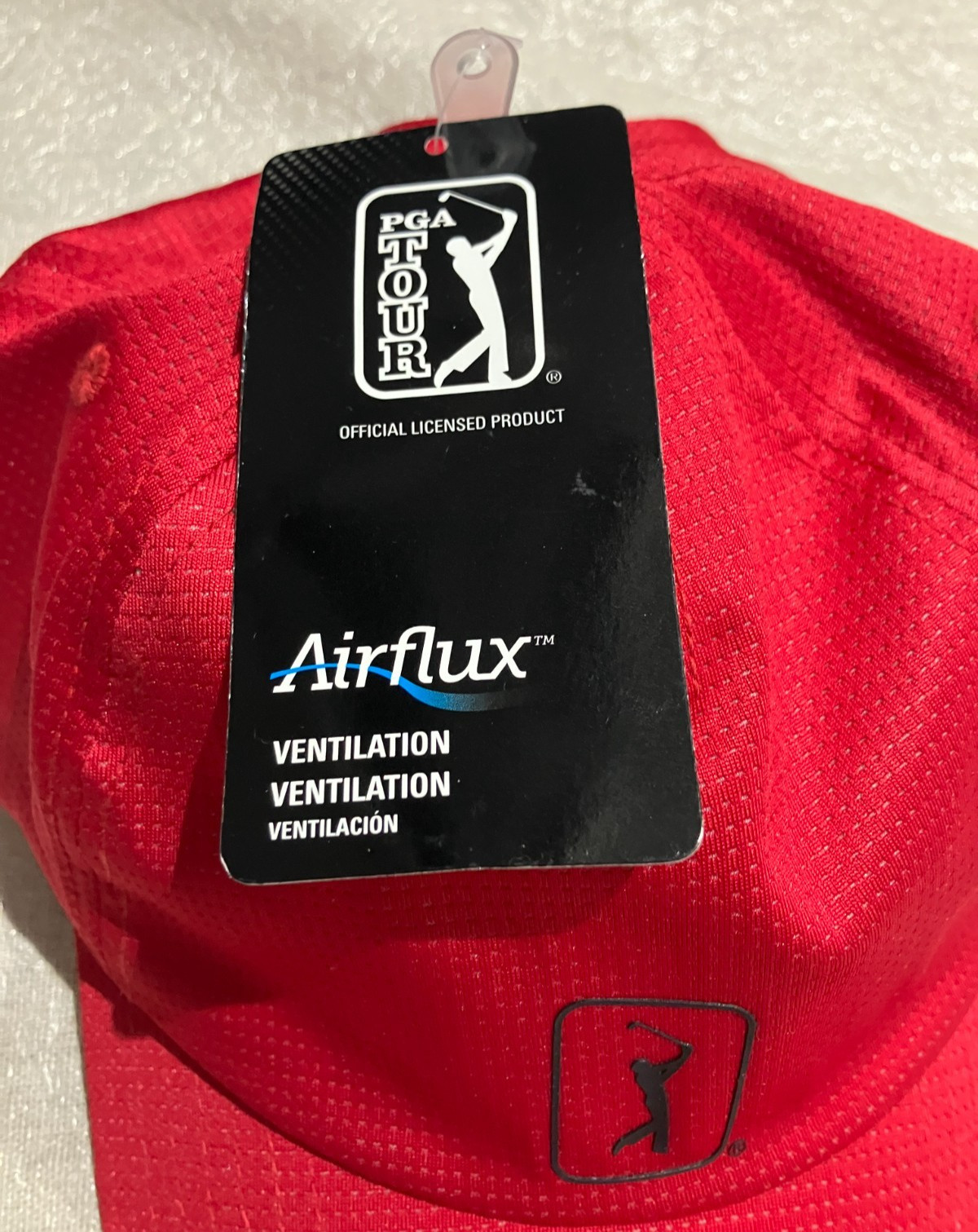 PGA Tour Airflux Ventilation Golf Cap, Red, Adjustable, NWT