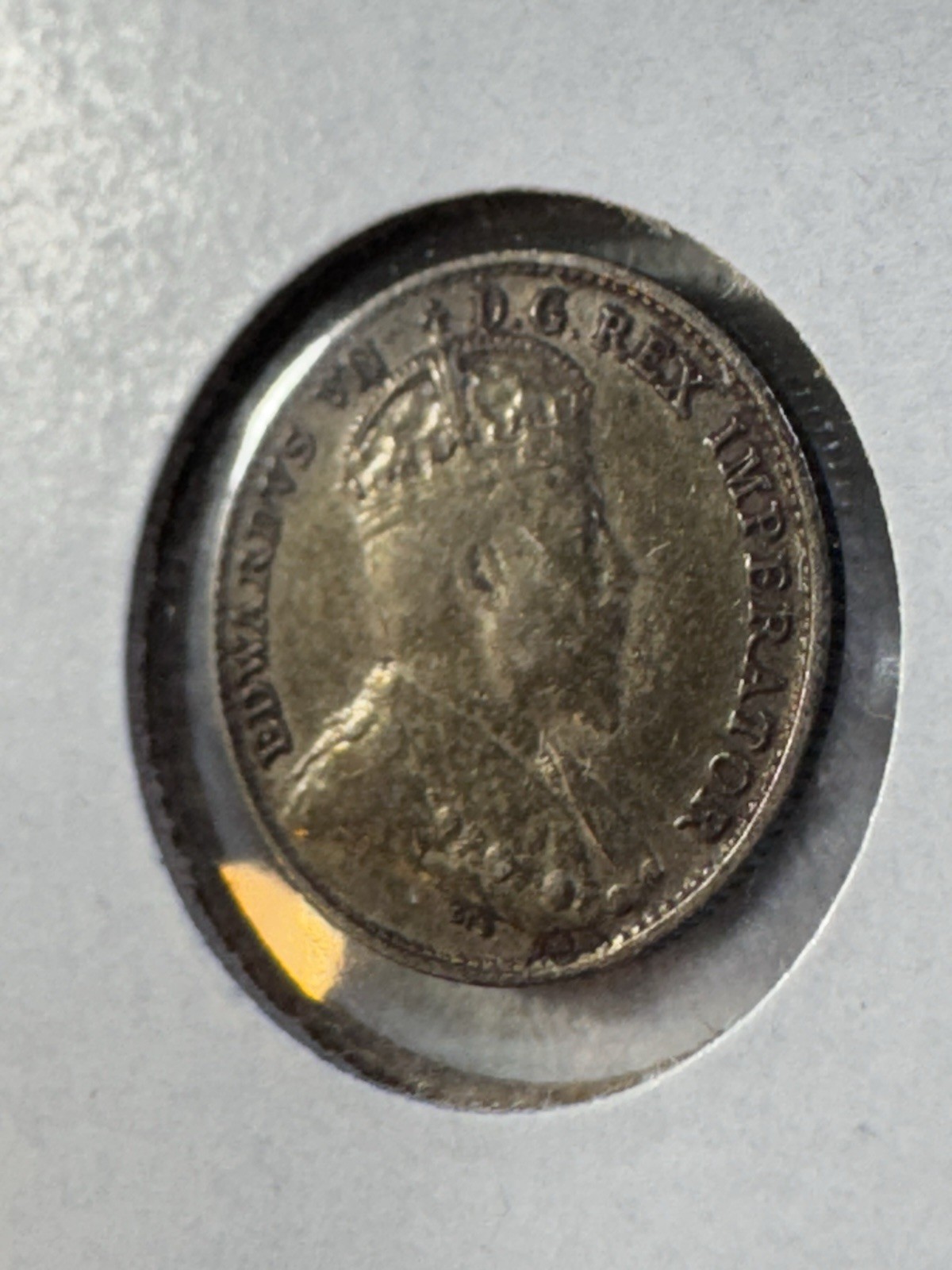1907 Canada 5 Cents Small Silver Coin Cleaned