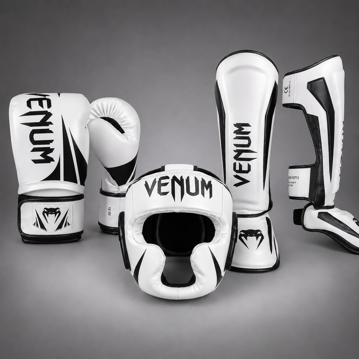 Venum Boxing Gloves Set – Boxing Gloves, Headgear & Shin Pads Training Gear