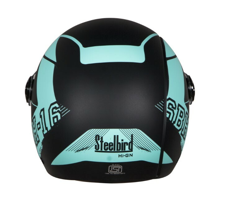 SBH-16 Pulse Beat Matt Black+Light Blue Open Face Clear Visor S Size 540MM ECs