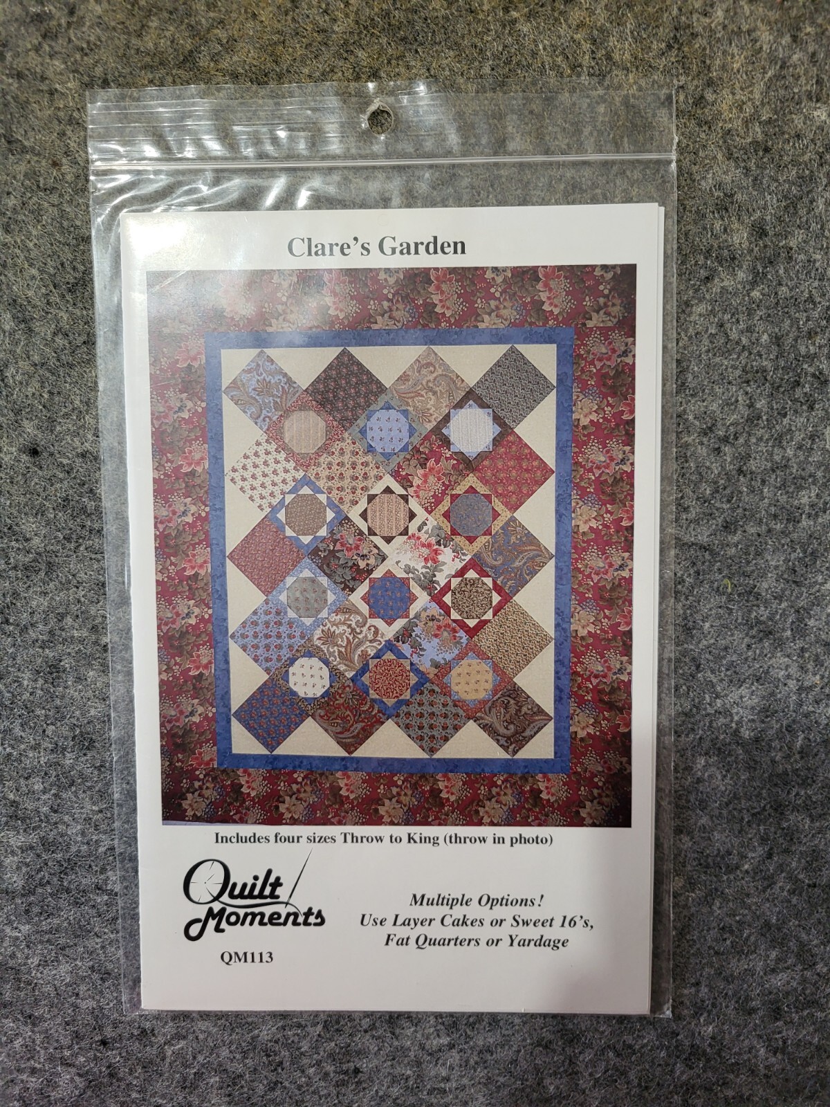New Clare's Garden Quilt Pattern by Quilt Moments QM 113