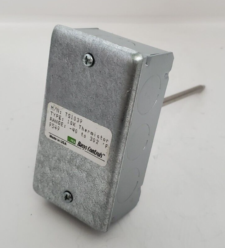 Basys Controls TS1039 8" Duct Temperature Sensor 10K Thermistor