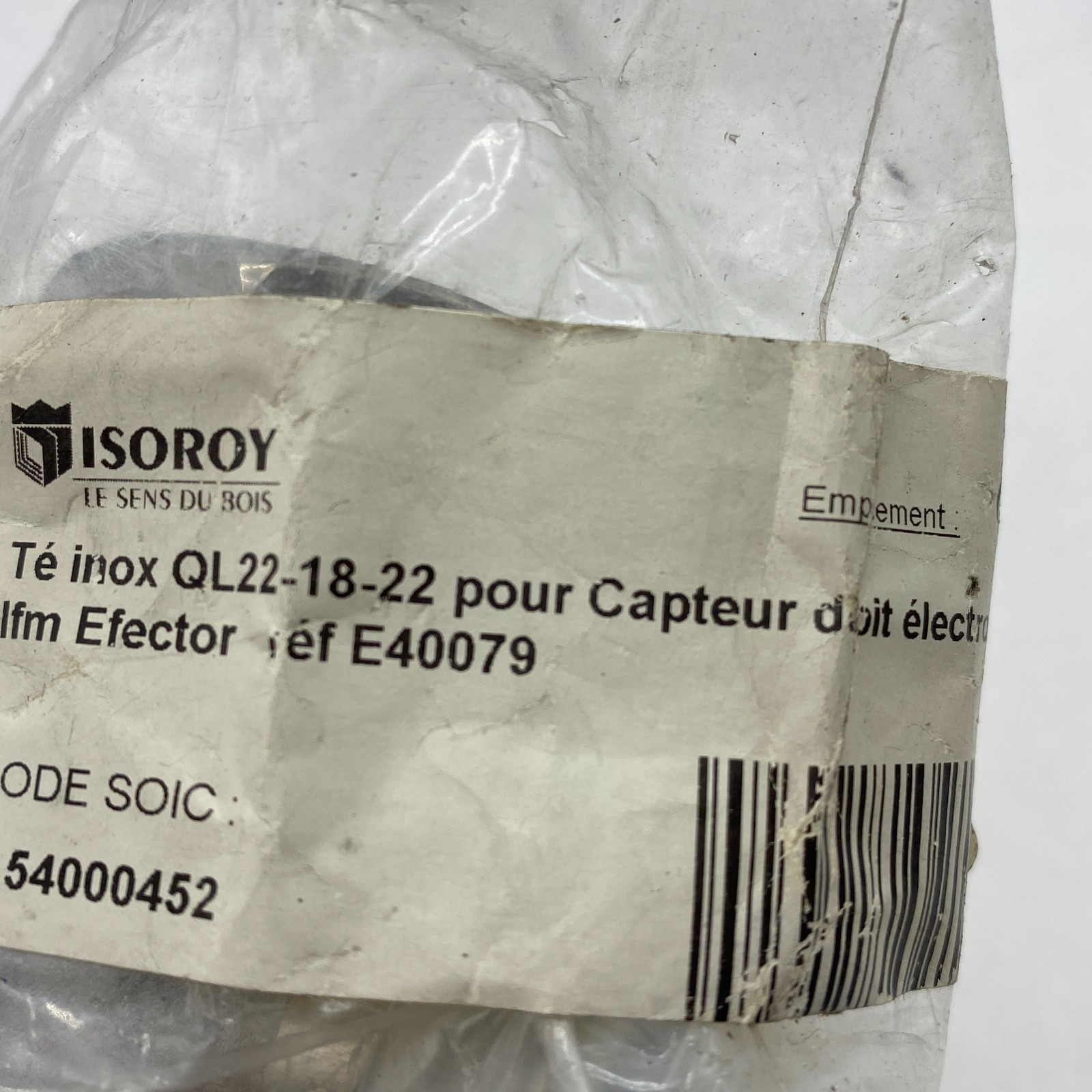 IFM ELECTRONIC E40082 Stainless Steel T-Connector, Progressive Ring Fitting