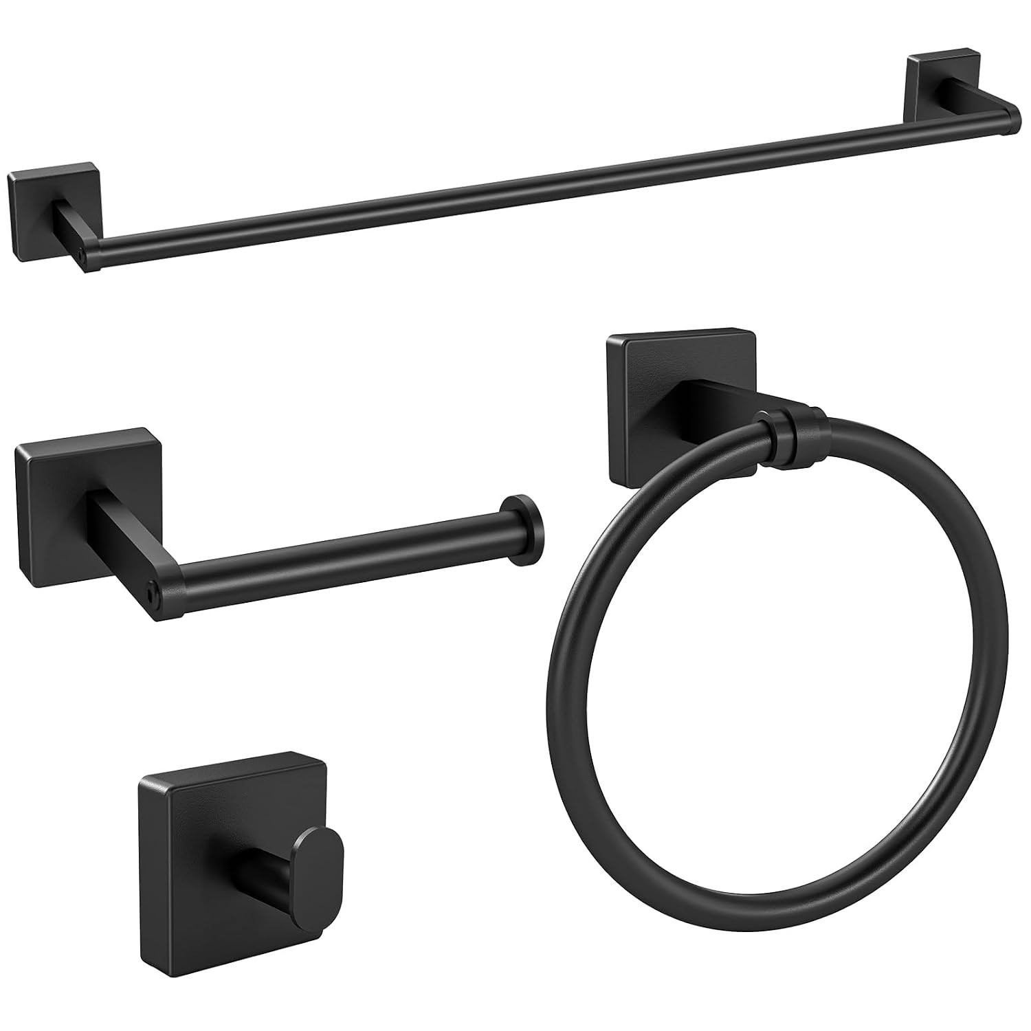 Black Bathroom Accessories Set, 24 inch Towel Racks for Bathroom, Stainless Stee