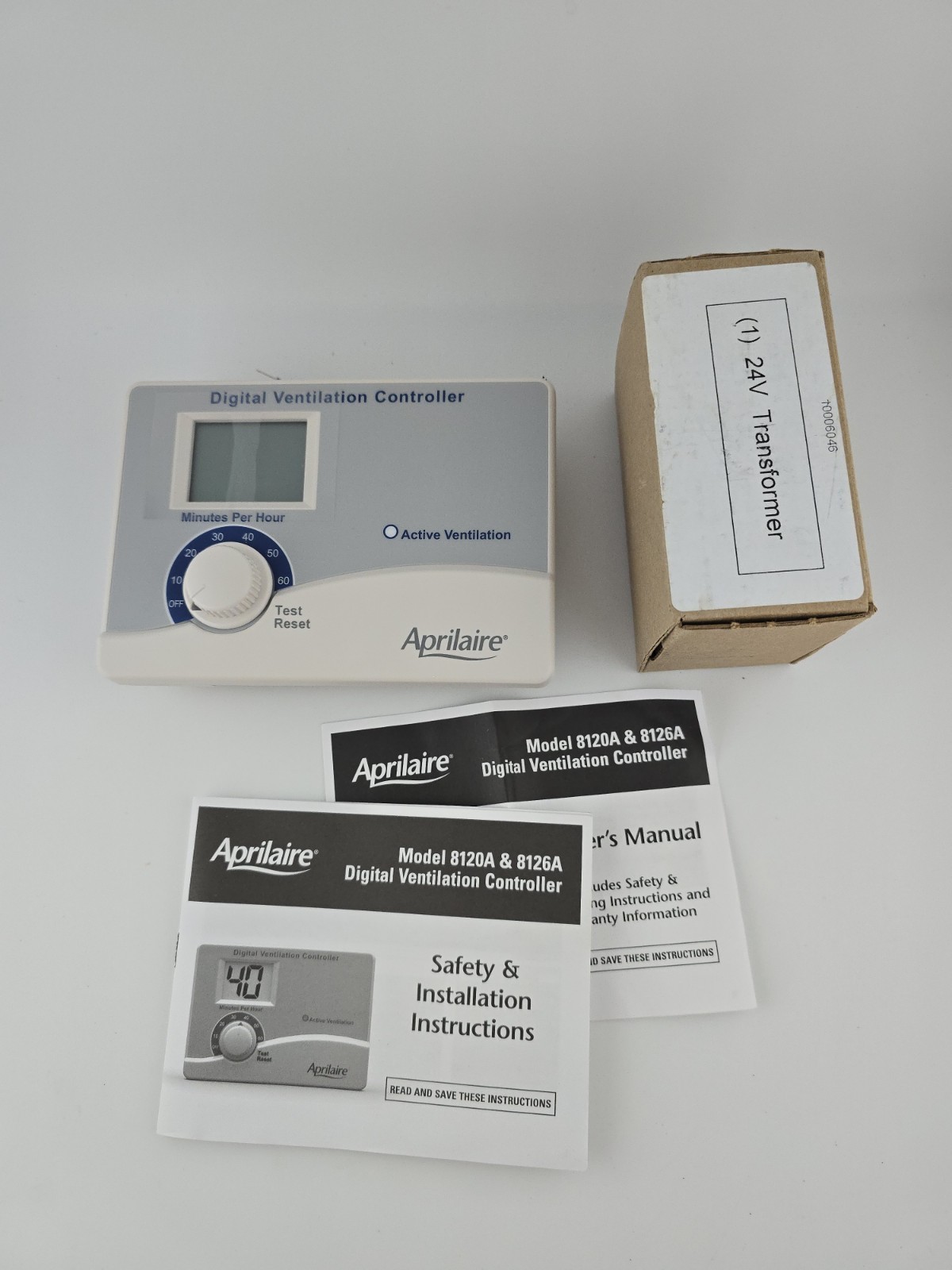 AprilAire 8120A Digital Ventilation Controller, Fresh Air Control W/Transformer