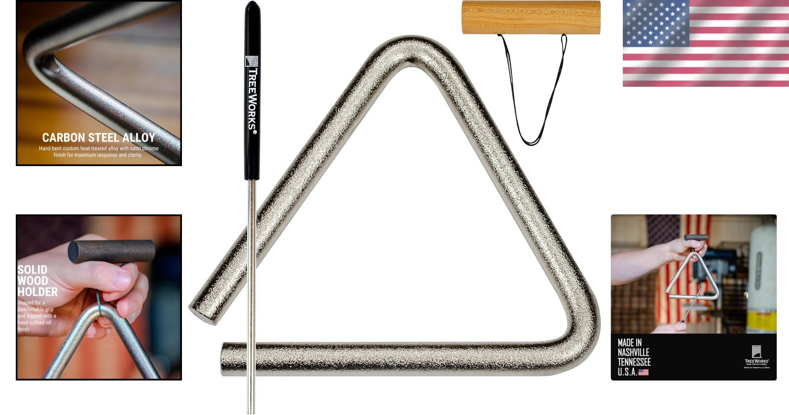 Professional 6" Triangle Percussion Instrument Set