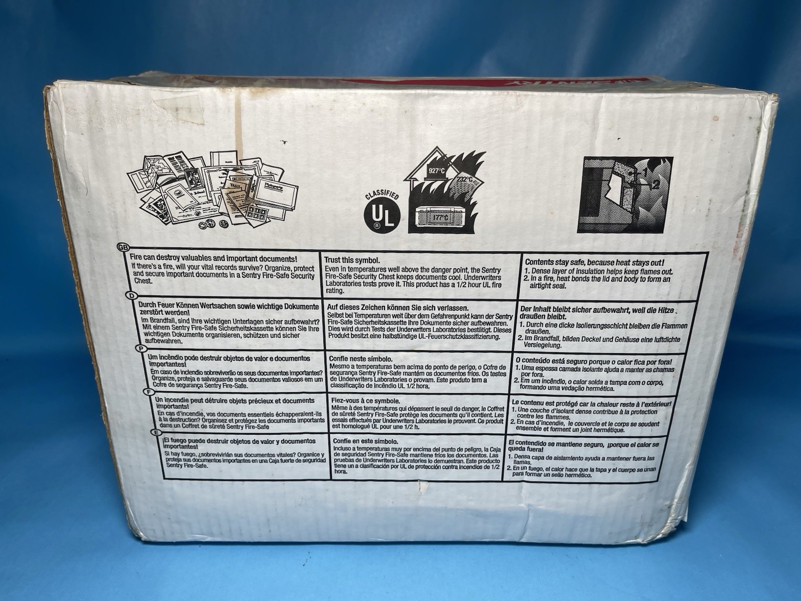 SentrySafe 1900 Fire & Security Chest Safe Lock Box 0.18 Cu Ft New