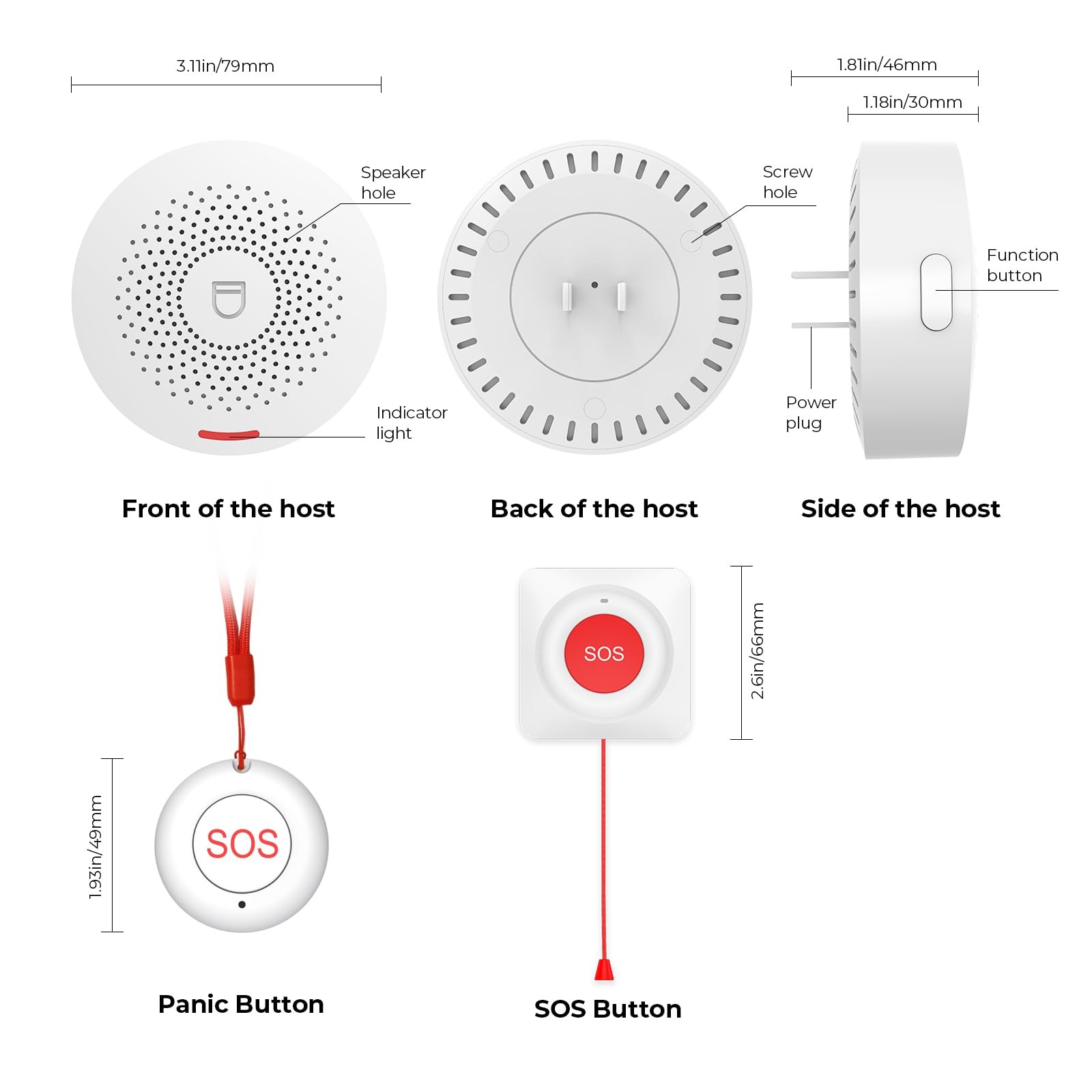 Caregiver Call Button Wireless Call Button for Elderly at Home,WiFi Panic But...