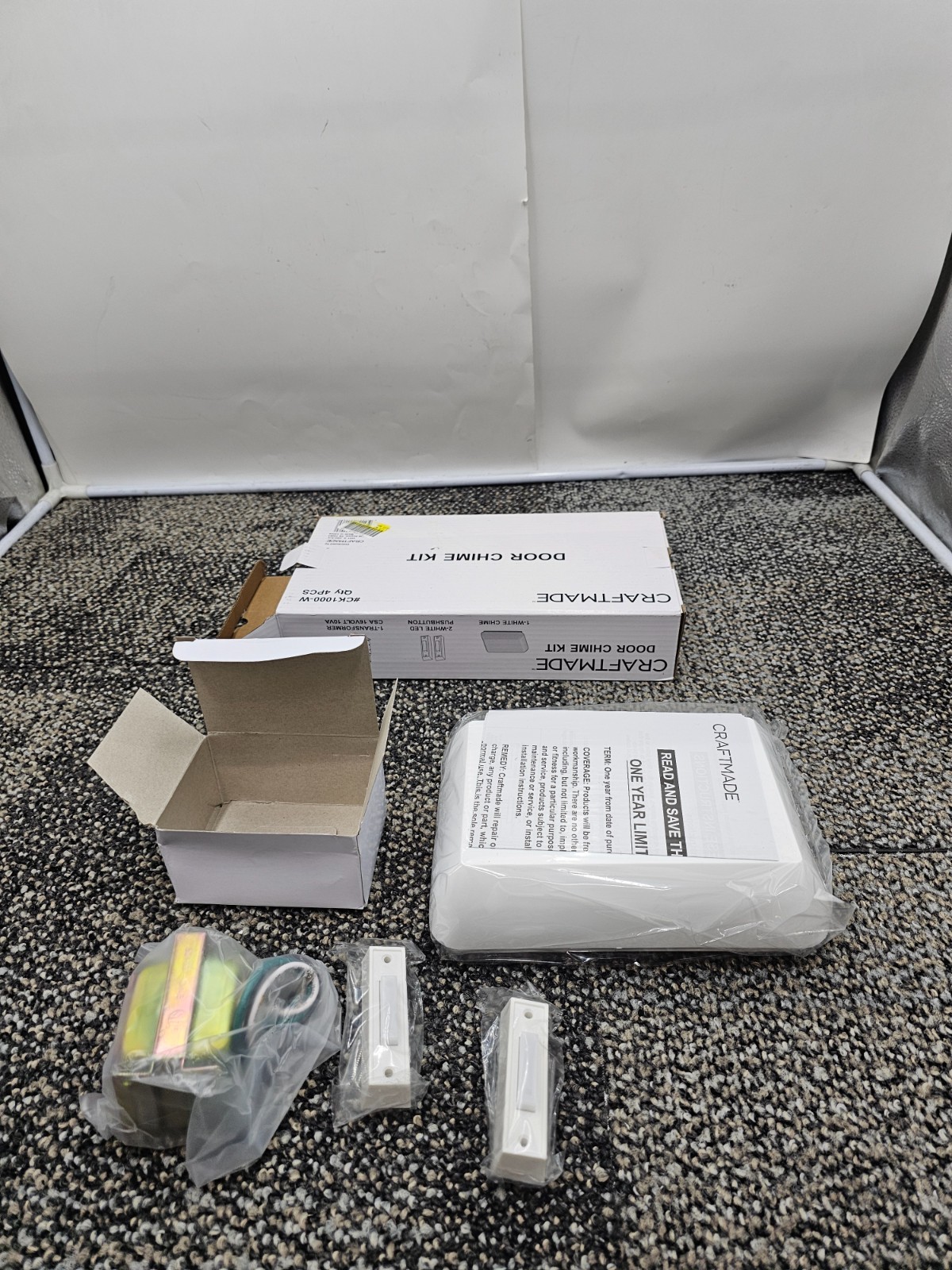 (QTY 2) Craftmade CK1000-W Builder White Door Chime , White Buttons