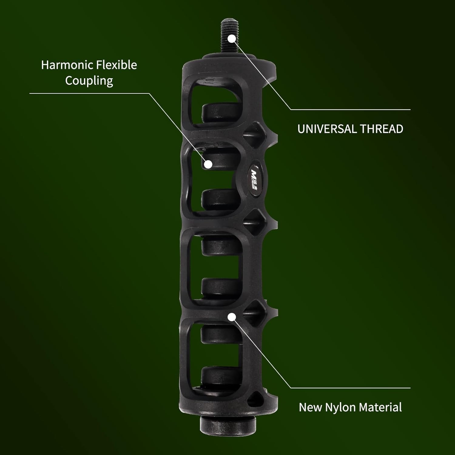 Archery 6" Lightweight Bow Stabilizer - Flexible Coupling Stabilizer for Compoun