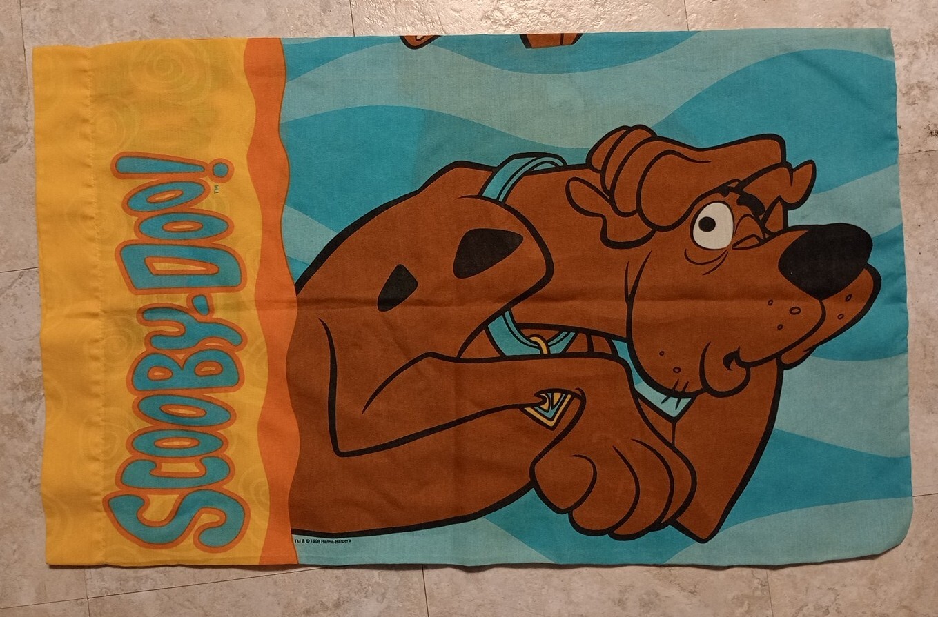 Vintage Hanna Barbera DAN RIVE SCOOBY DOO Pillow Case 1998 Standard 2 sided USA
