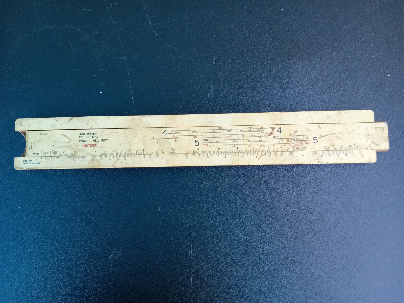 VINTAGE SLIDE RULE RULER GRAPHICAL SITE ~ TRL7#46