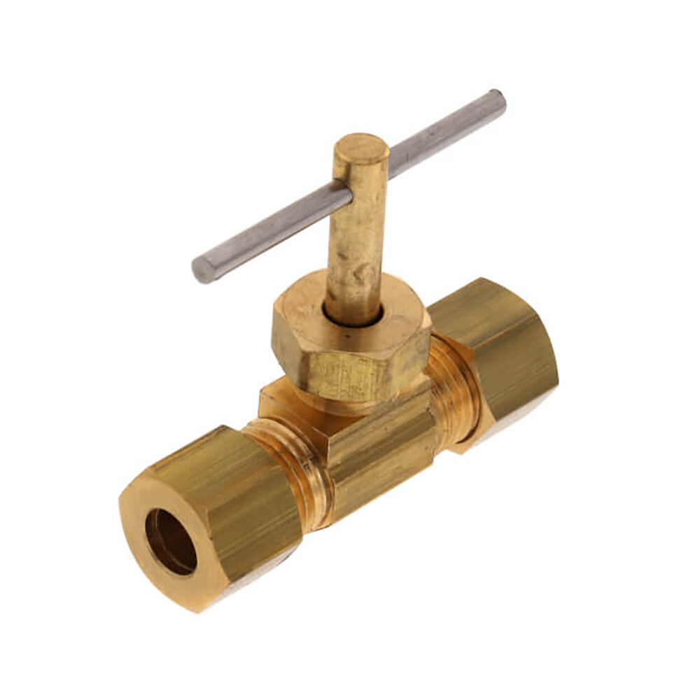 Thrifco 4400707 1/4 Compression X 1/4 Compression Straight Needle Valve