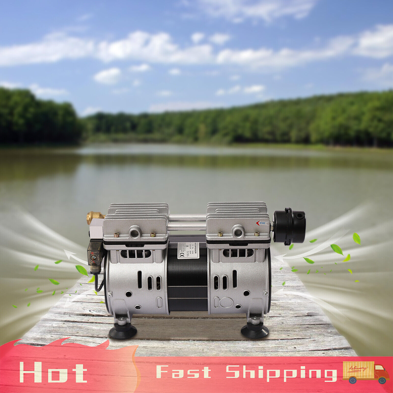 85L/min 3/4HP Air Compressor Oil-free Pump For Pond & Lake Aeration System 110V