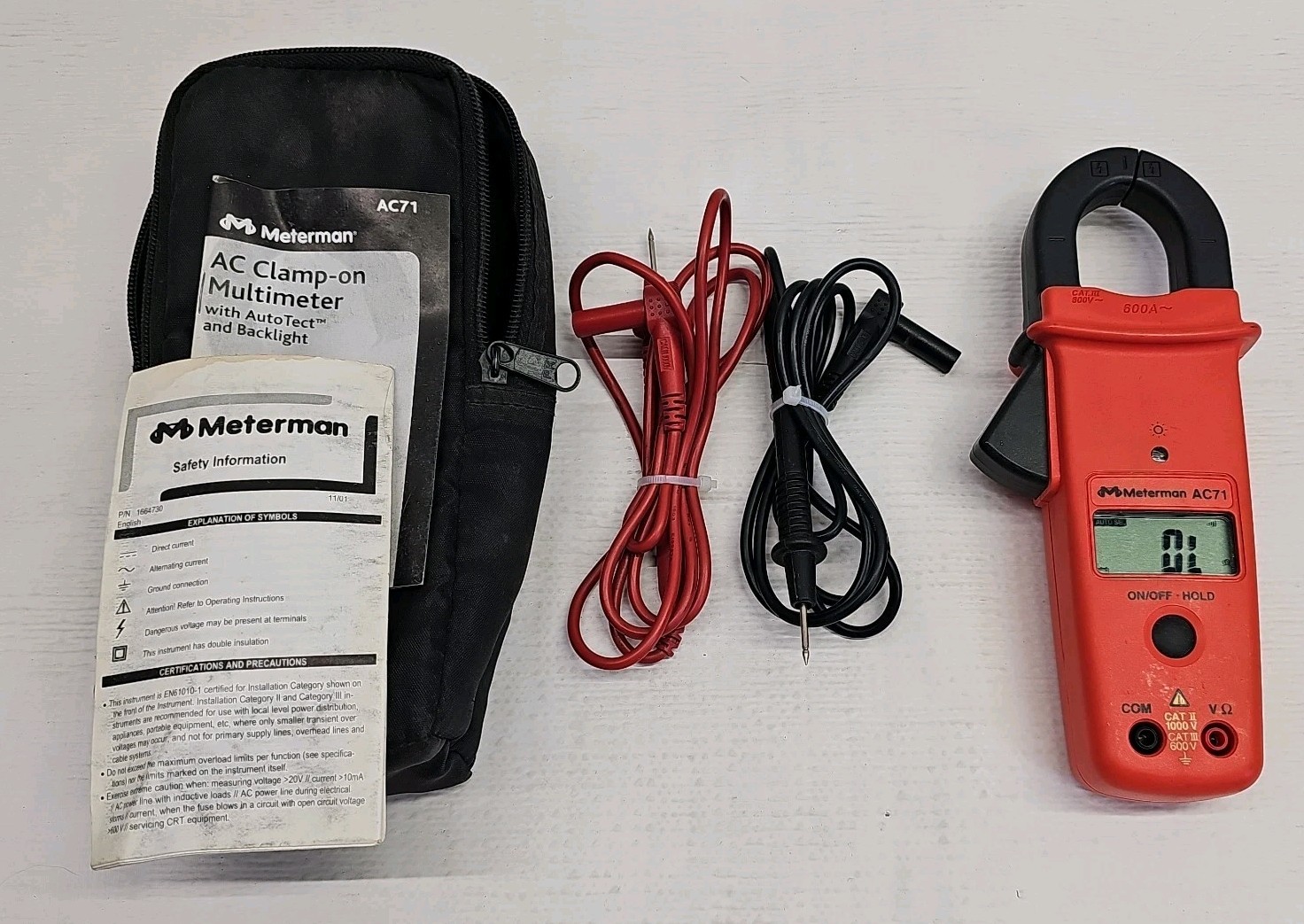 METERMAN AC71 CLAMPMETER AUTOMATIC MULTIMETER CIRCUIT TRACER SENSOR