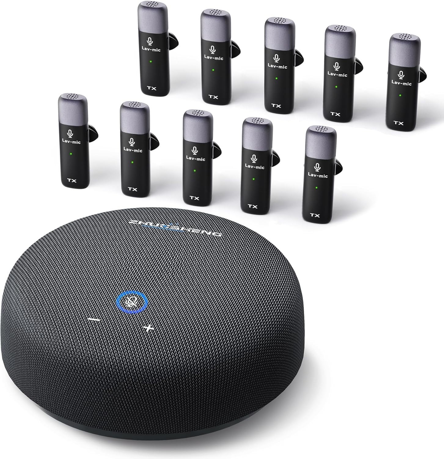 Conference Speaker and Microphone, USB Sperakerphone with 10 AI Mics, 360° 66Ft