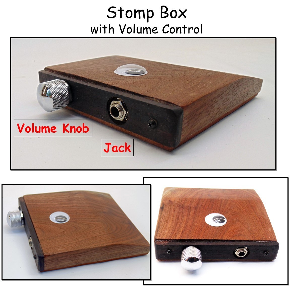Stomp Box with Volume Control by Catoctin Mountain Music - 4.5" Wider Foot Print