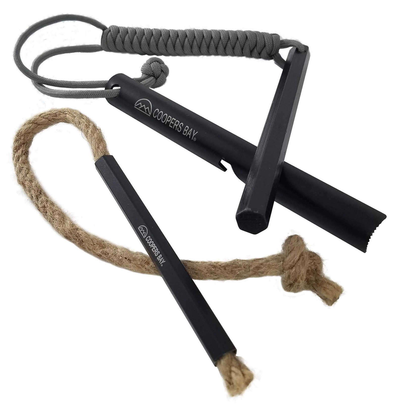 Coopers Bay® HexaLite X-Large Ferro Rod & FireWick Tinder Kit