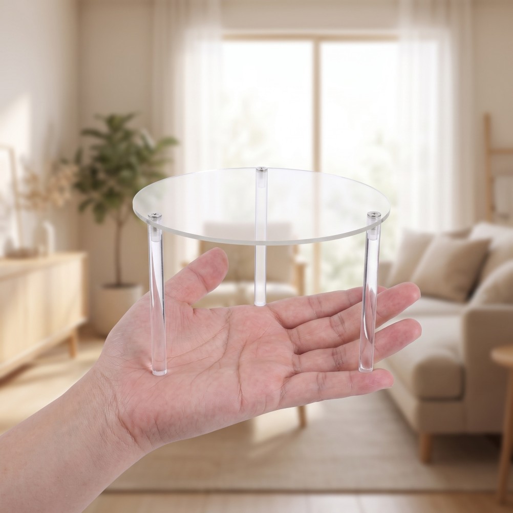 3pcs Round Acrylic Display Riser, Clear Pedestal Riser Board, 6"