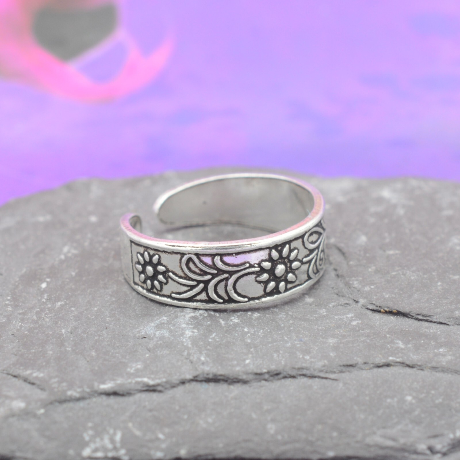 Sterling Silver 925 Sunflower Toe Ring