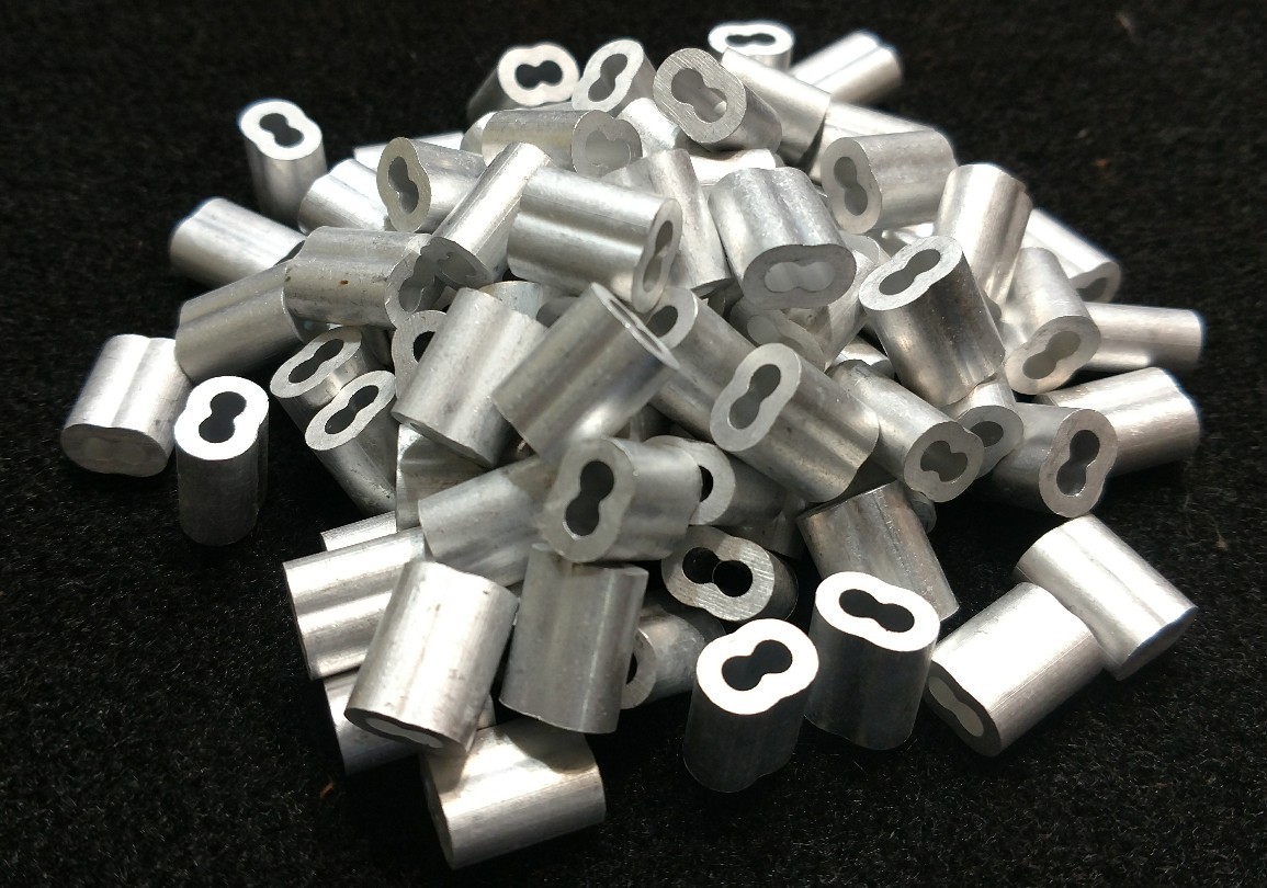 5/64 ALUMINUM DOUBLE FERRULES TRAPPING SNARE BEAVER COYOTE SURVIVAL SNARES