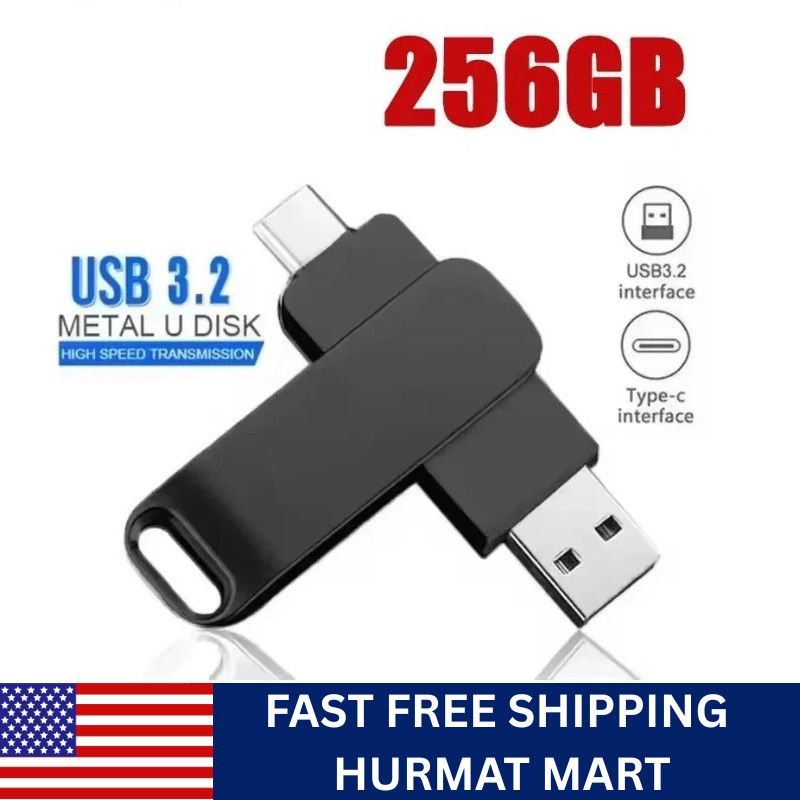 64GB 512GB Type C Flash Drive 2 in 1 OTG USB 3.2+USB C Memory Stick Thumb Drive