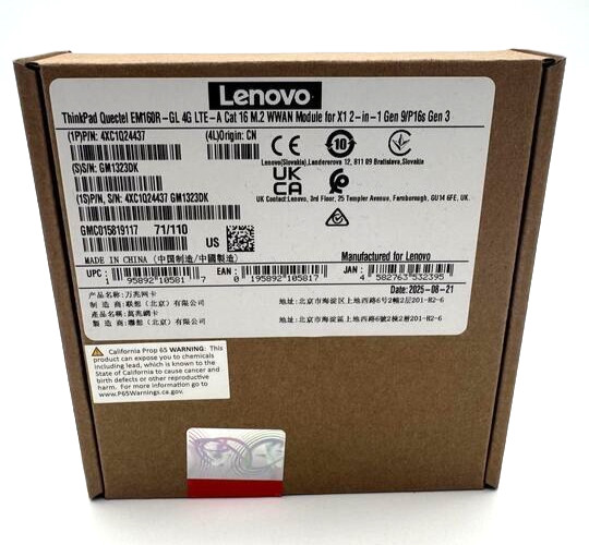 Lenovo ThinkPad Quectel EM160R-GL CAT16 WWAN P16s G3 Gen 9 | Module Brand New