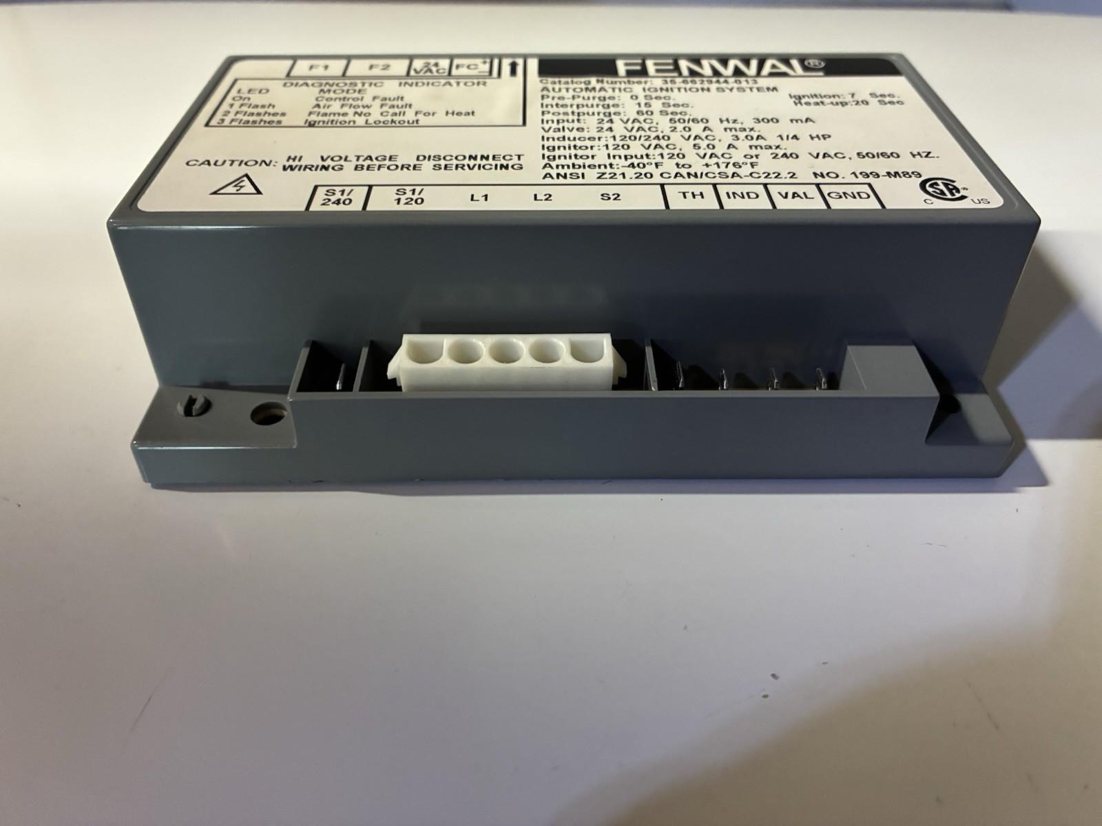 Fenwal Automatic Ignition System Control Module 120/240 VAC MPN 35-662944-013