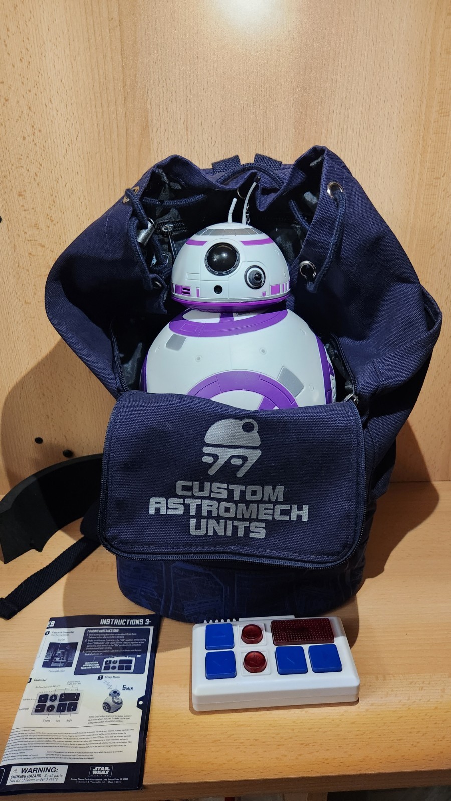 Disney Star Wars BB-8 Galaxy's Edge Droid Depot Purple/Black Remote & Backpack