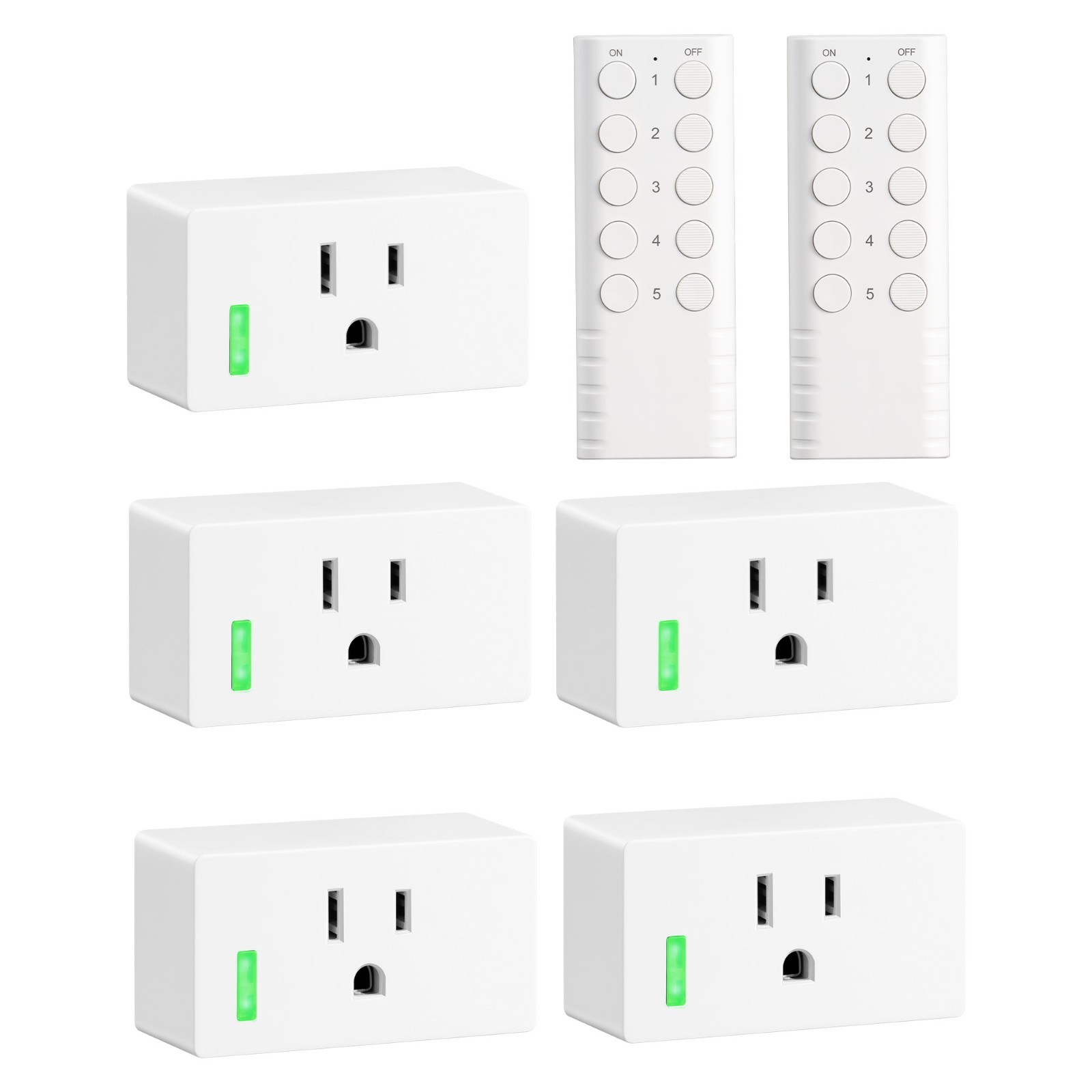 DEWENWILS No Interference Remote Outlet, 200FT, 5 Outlets 2 Remotes, Easy Setup