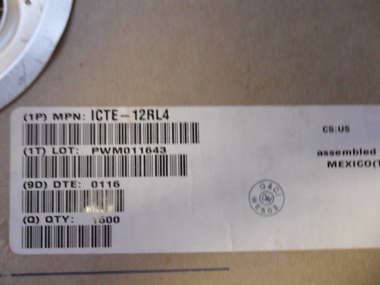 ICTE12RL4 DIODE TVS SINGLE UNI- DIRECTIONAL 12V 1.5KW 2-PIN (15 PER LOT)