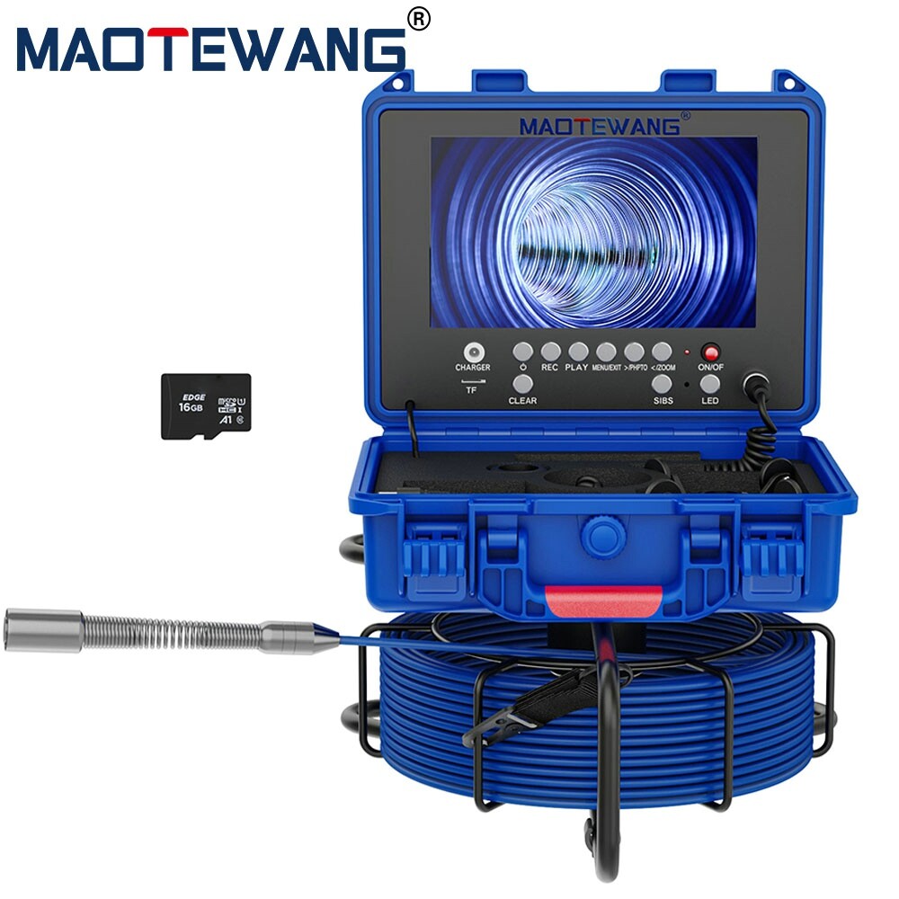 MAOTEWANG Sewer Camera Pipe Inspection Camera Meter Counter 9in 1080p Screen 20m
