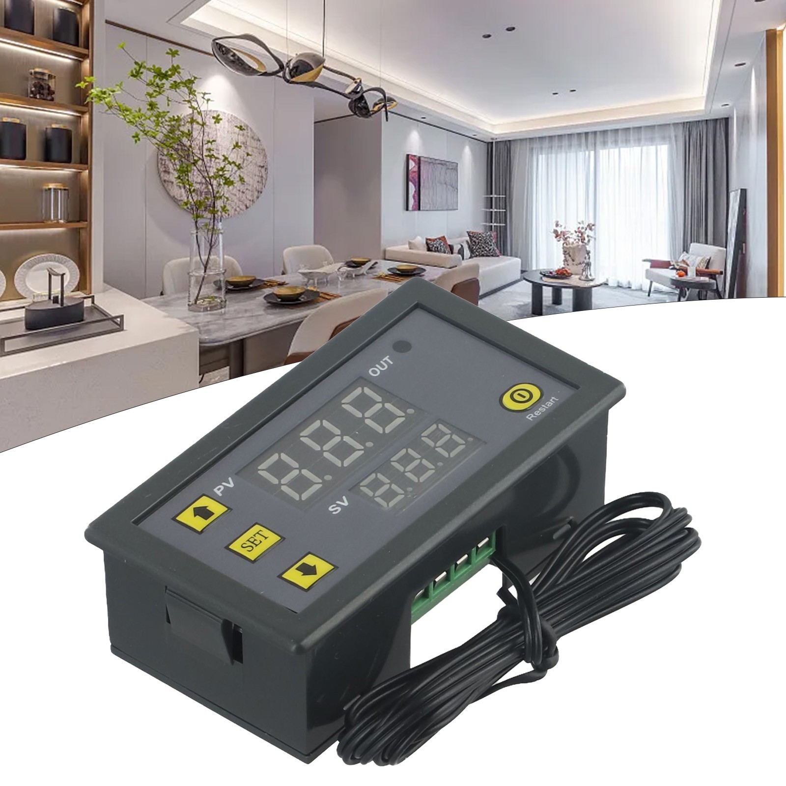20A Digital Temperature Controller Thermostat Meter Temp Sensor Switch Red+Blue