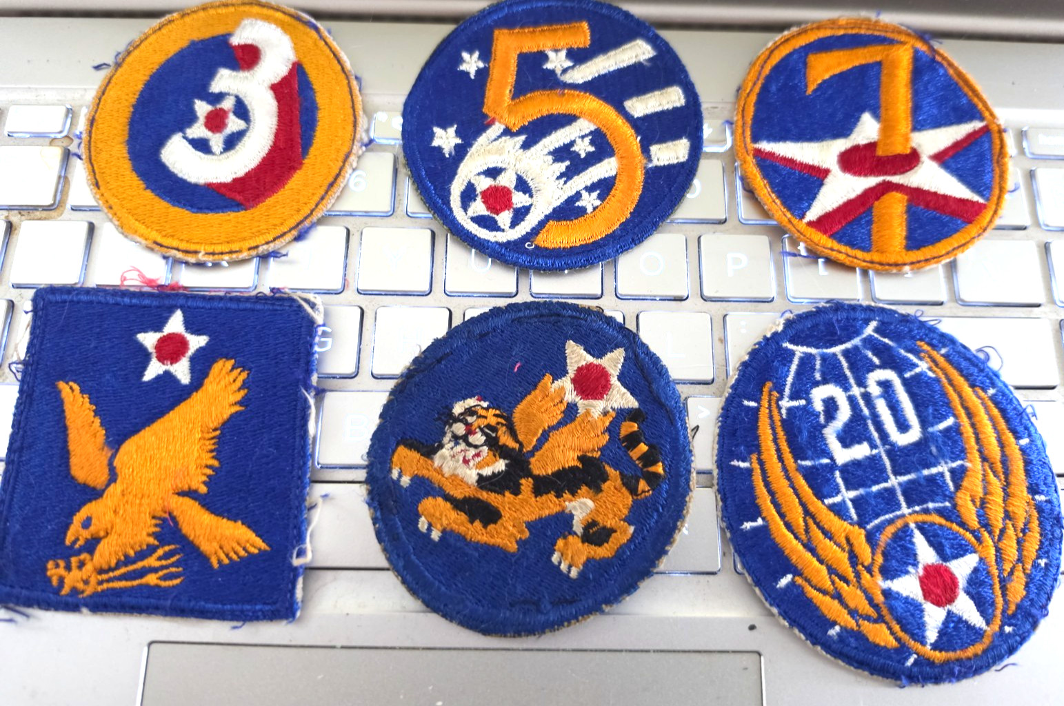 Original WWII USAAF Air Force Uniform Patch Lot 2nd 3rd 5th 7th 14th 20th-Lot 6