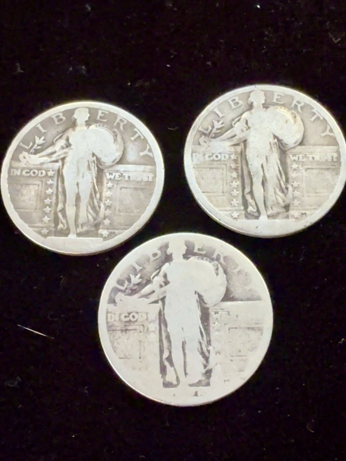 Three Standing Liberty Quarters - 90% Silver