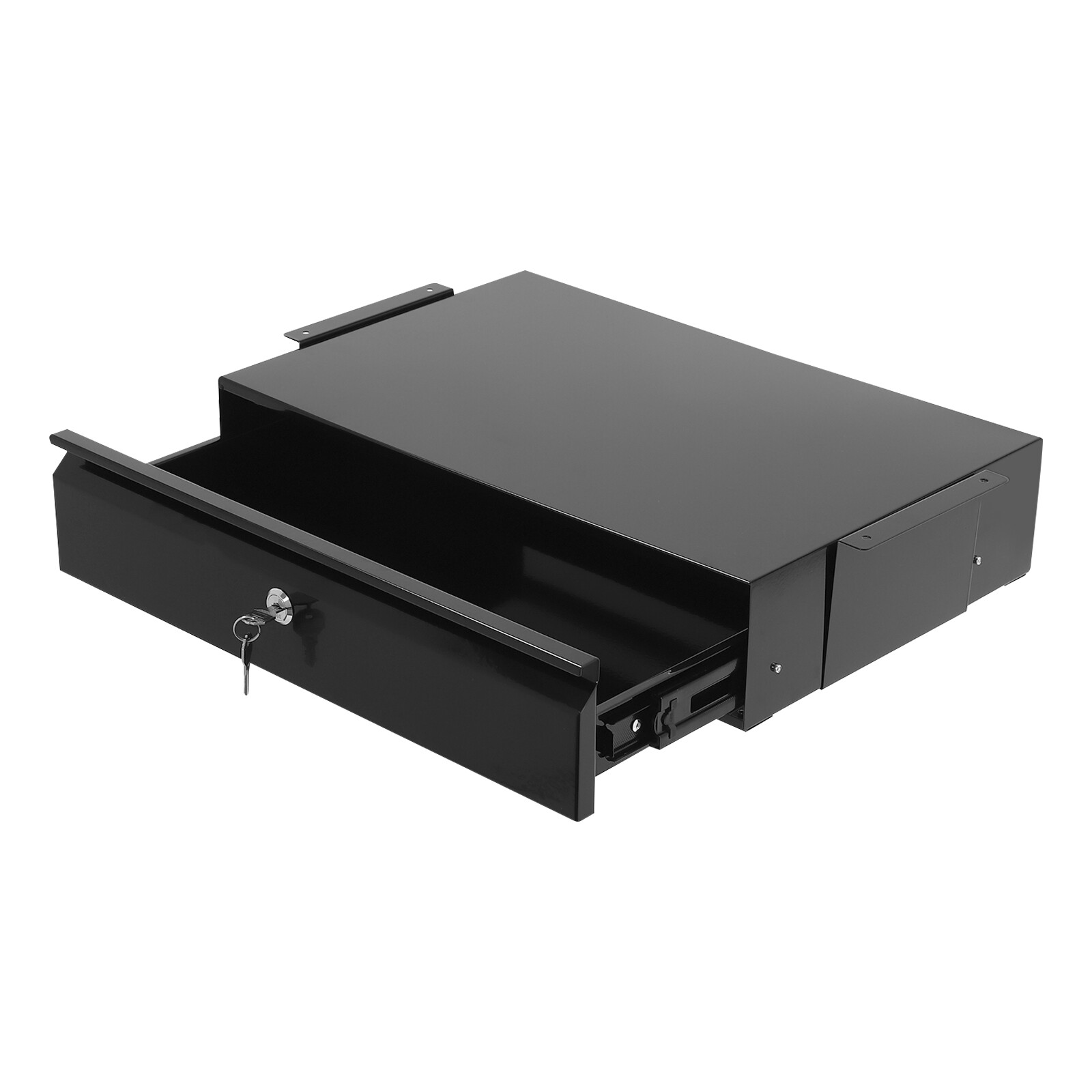 Under-Desk Slide-Out Lockable Drawer Black 45 × 31 × 9.9 cm