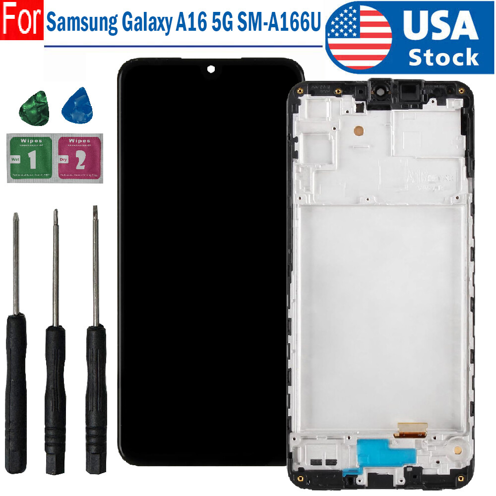 US For Samsung Galaxy A16 5G A166U A166B Incell LCD Touch Screen Digitizer Frame