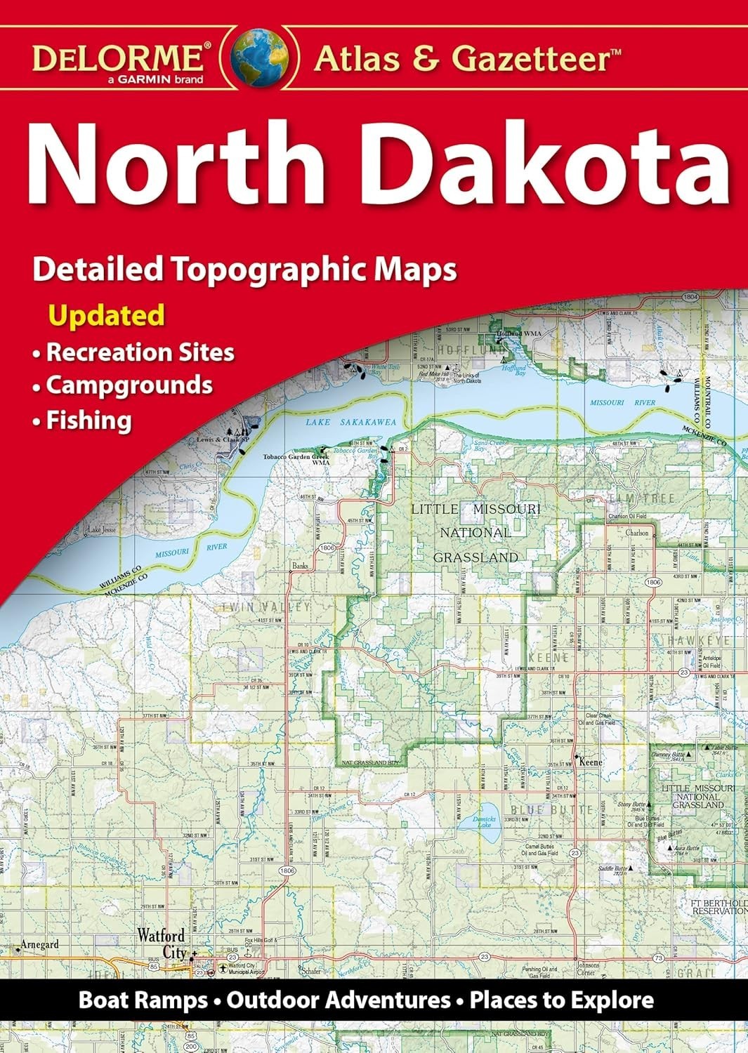 North Dakota State Atlas & Gazetteer, by DeLorme, 2025 - 8th edition.