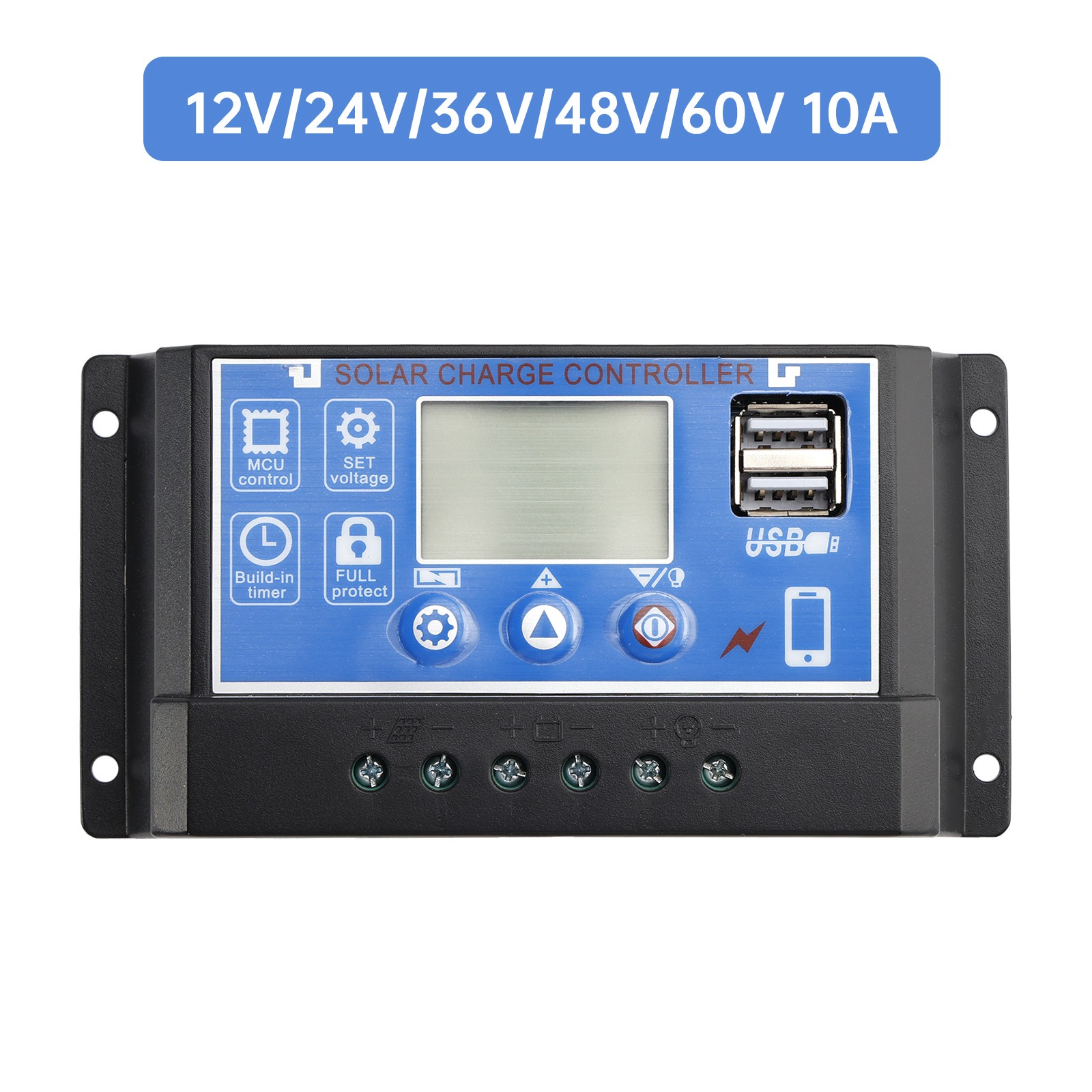 PWM Solar Controller Mobile APP Intelligent Control 12V-60V Solar Controller