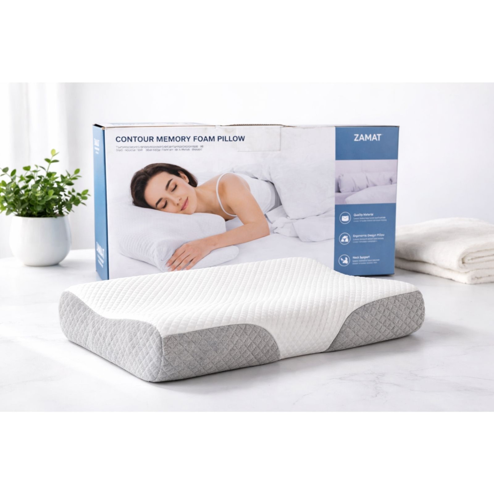 ZAMAT Contour Memory Foam Pillow Ergonomic Neck Support Orthopedic Sleeping New