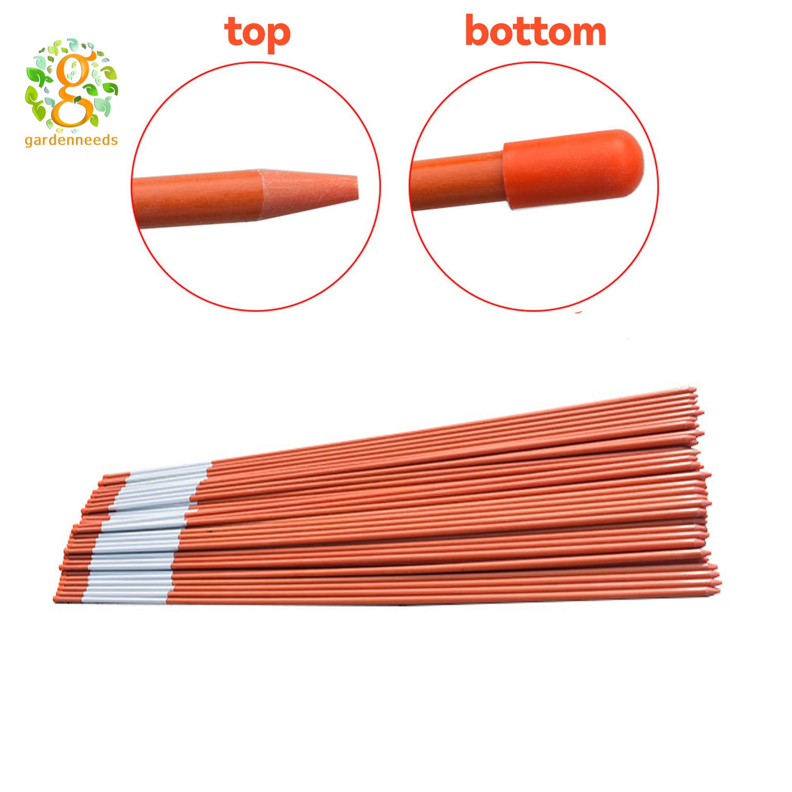 Driveway Markers with Reflective Tape Fiberglass Snow Stakes 50Pcs 48inch